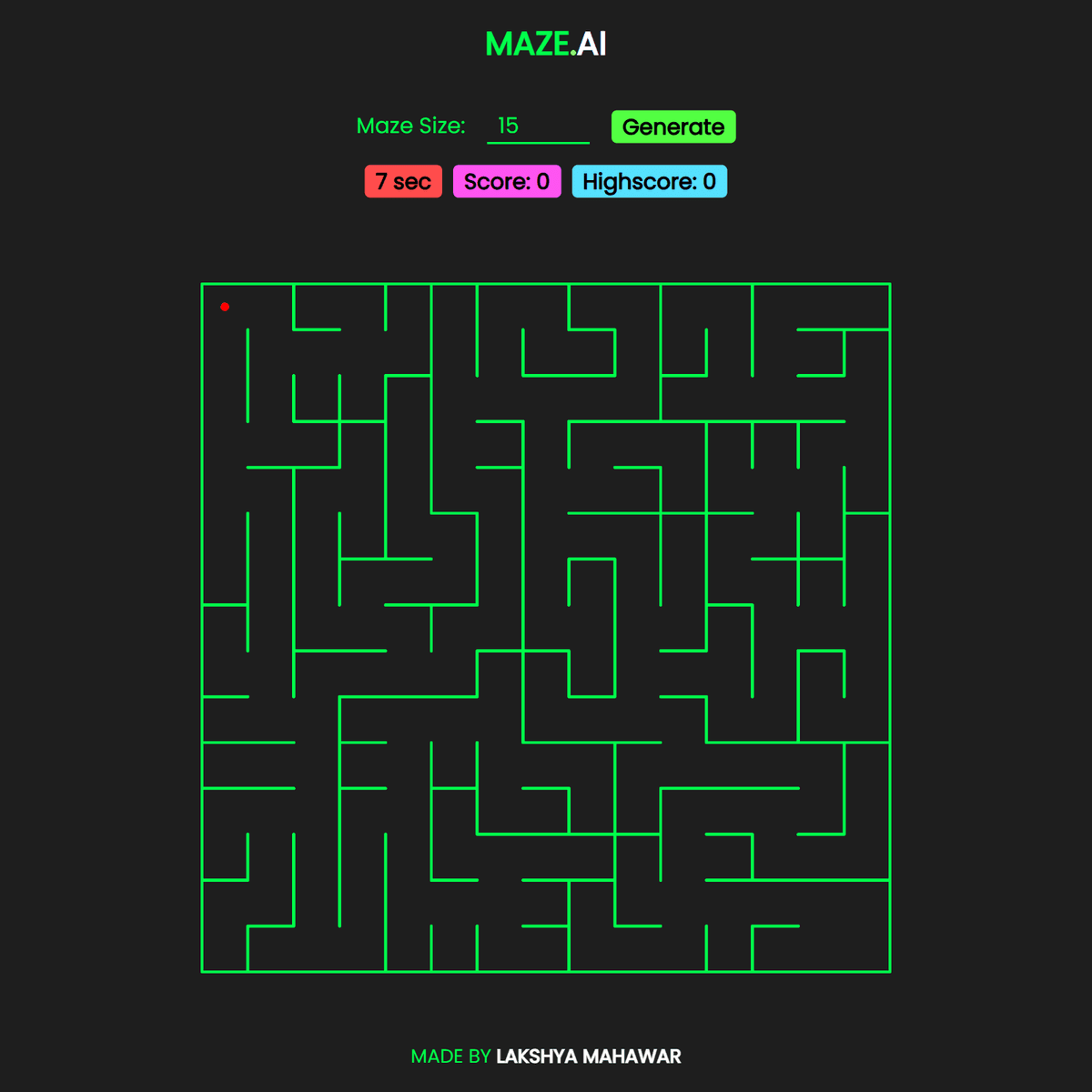 Dynamic Maze Generation Game image